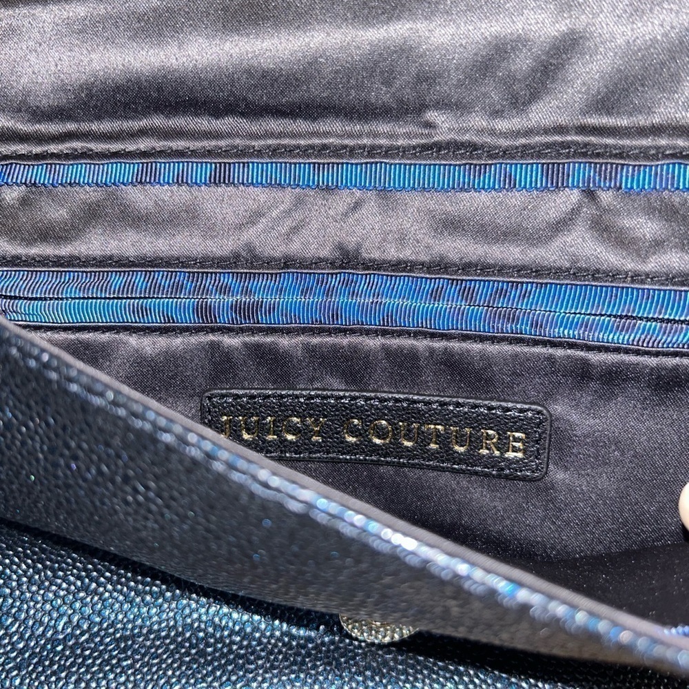 Juicy couture, clutch bag, blue shimmery, pebbled, leather brand new - Picture 2 of 3
